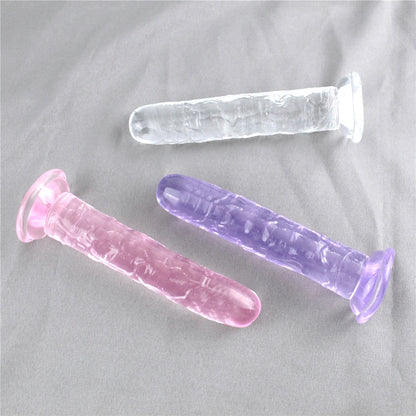 Jelly silicone dildo strap on harness compatible pink purple or transparent by Kawaii BDSM - cute and kinky / Worldwide Free Shipping