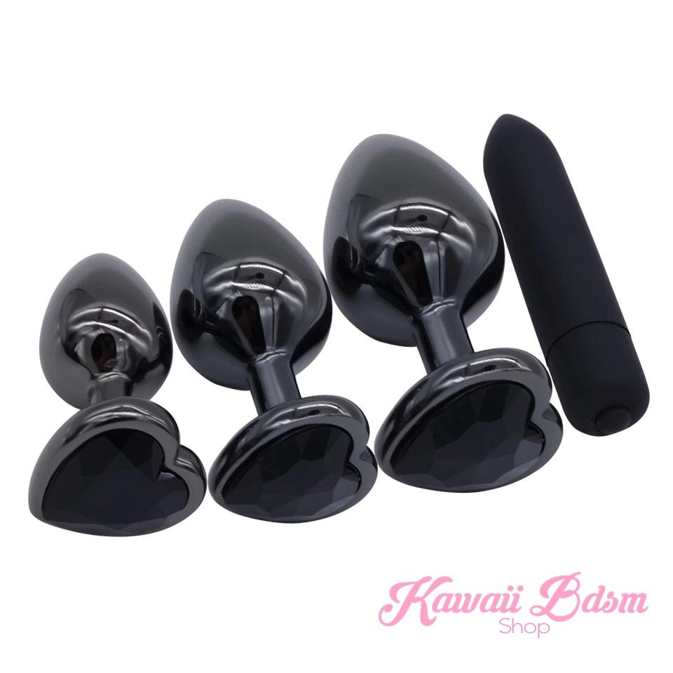 Heart Plug and Vibe Playset Kawaii Bdsm Heart Plug and Vibe Playset Kawaii Bdsm