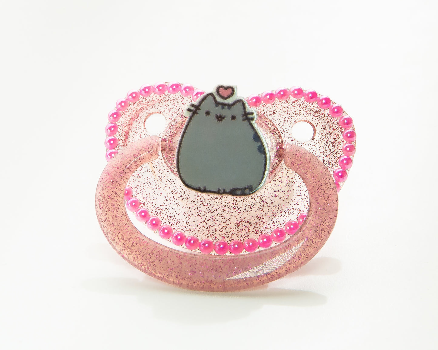 Pusheen Glitter Custom Pacifier (4537816678452)
