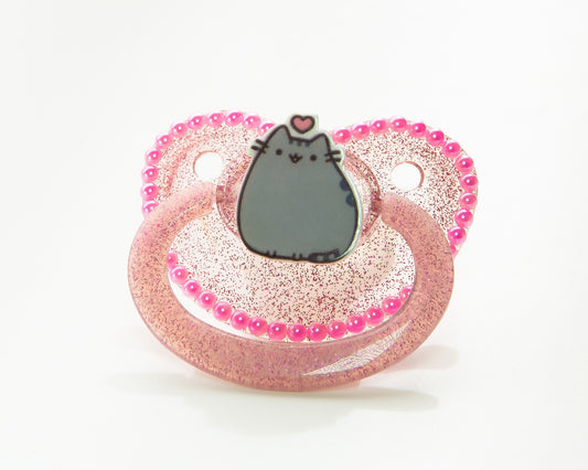 Pusheen Glitter Custom Pacifier (4537816678452)
