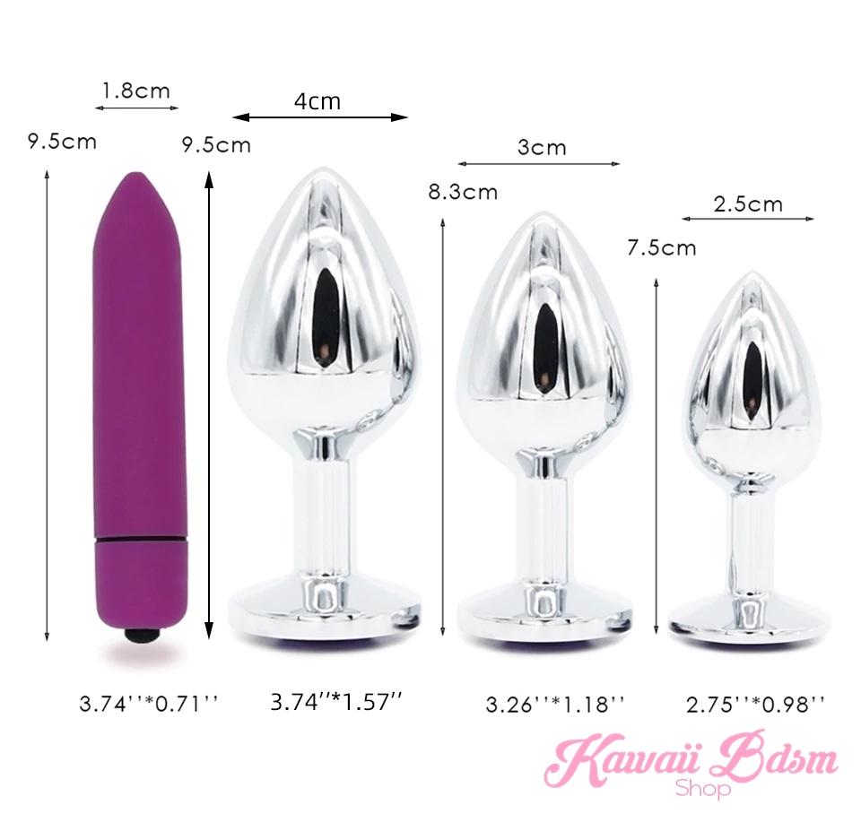 Stainless Steel training buttplugs vibrator kit babygirl sissy femboy aesthetic boy little cglg cglb mdlg mdlb ddlg ddlb agelay petplay kittenplay puppyplay fetish sex partner gift love couple goth kitten pet puppy purple aesthetic anal by Kawaii BDSM - cute and kinky / Worldwide Free Shipping (11594463431)