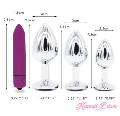 Stainless Steel training buttplugs vibrator kit babygirl sissy femboy aesthetic boy little cglg cglb mdlg mdlb ddlg ddlb agelay petplay kittenplay puppyplay fetish sex partner gift love couple goth kitten pet puppy purple aesthetic anal by Kawaii BDSM - cute and kinky / Worldwide Free Shipping (11594463431)