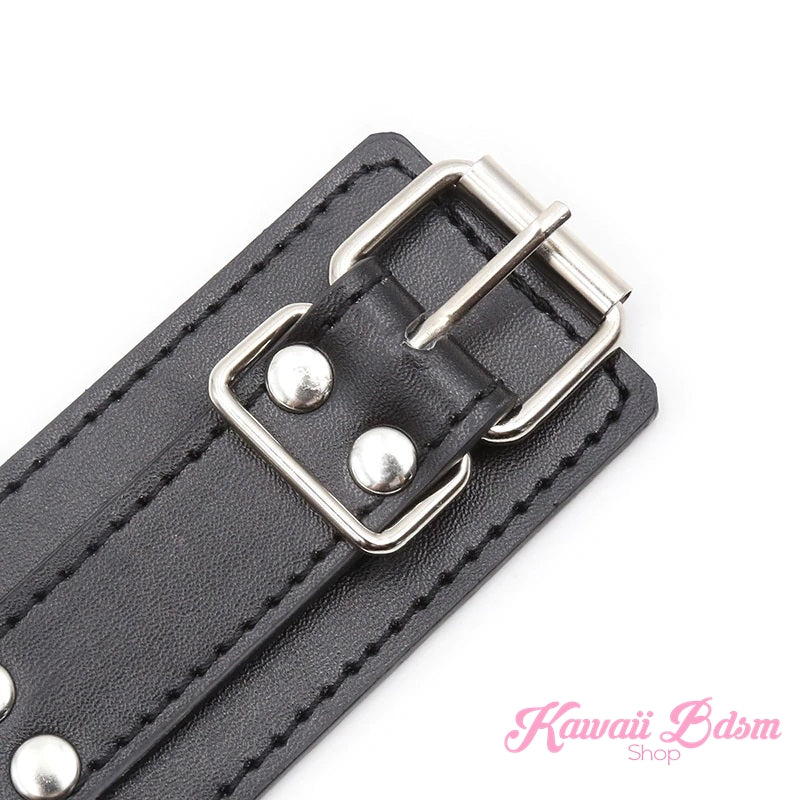 thigh to wrists cuffs leather quality restraints bondage submissive sub dominant brat dom baby ddlg sadomasochist sado masochist fetish kink roleplay sexy girl boy by Kawaii BDSM - cute and kinky / Worldwide Free Shipping (4516553752628)