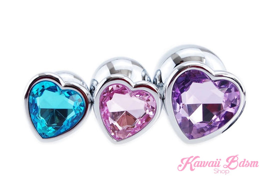 Stainless Steel buttplugs heart shapped pink red blue babygirl sissy femboy aesthetic boy little cglg cglb mdlg mdlb ddlg ddlb agelay petplay kittenplay puppyplay fetish sex partner gift love couple goth kitten pet puppy by Kawaii BDSM - cute and kinky / Worldwide Free Shipping (10886193159)