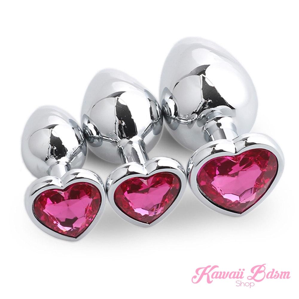 Stainless Steel buttplugs heart shapped pink red blue babygirl sissy femboy aesthetic boy little cglg cglb mdlg mdlb ddlg ddlb agelay petplay kittenplay puppyplay fetish sex partner gift love couple goth kitten pet puppy by Kawaii BDSM - cute and kinky / Worldwide Free Shipping (10886193159)
