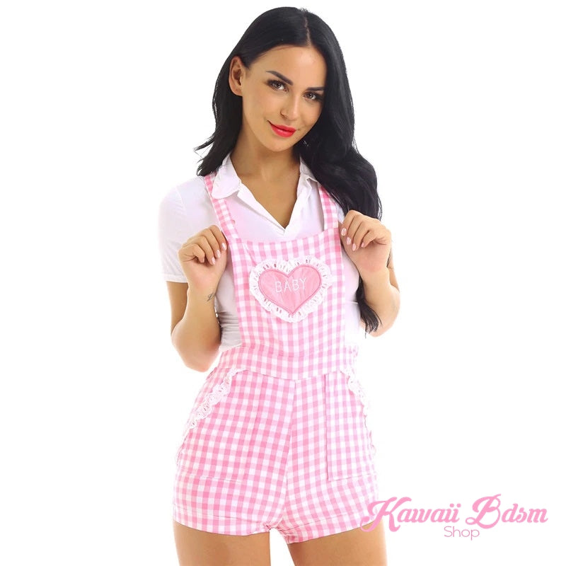 baby babygirl overalls clothing ddlg mdlg cglg cgl caregiver little girl boy sexy submissive fetish pink ddlgworld ddlgplayground abdl by Kawaii BDSM - cute and kinky / Worldwide Free  (4507602649140)
