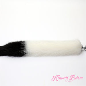 Black and white fox kitten puppy play vegan faux fur tail plug silicone stainless steel neko catgirl cat kittenplay kitten girl boy petplay pet sexy adult toys buttplug plug anal ass submissive goth creepy cute yami ddlg cgl mdlg mdlb ddlb little by Kawaii BDSM - cute and kinky / Worldwide Free Shipping (1227649450036)