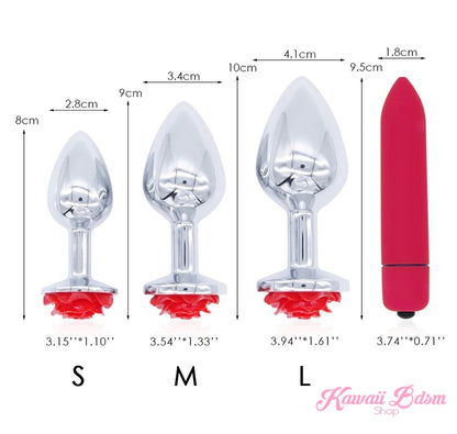 Stainless Steel training buttplugs vibrator kit heart shapped black babygirl sissy femboy aesthetic boy little cglg cglb mdlg mdlb ddlg ddlb agelay petplay kittenplay puppyplay fetish sex partner gift love couple goth kitten pet puppy red rose flower floral feminist goddess pink aesthetic anal by Kawaii BDSM - cute and kinky / Worldwide Free Shipping (11555337479)