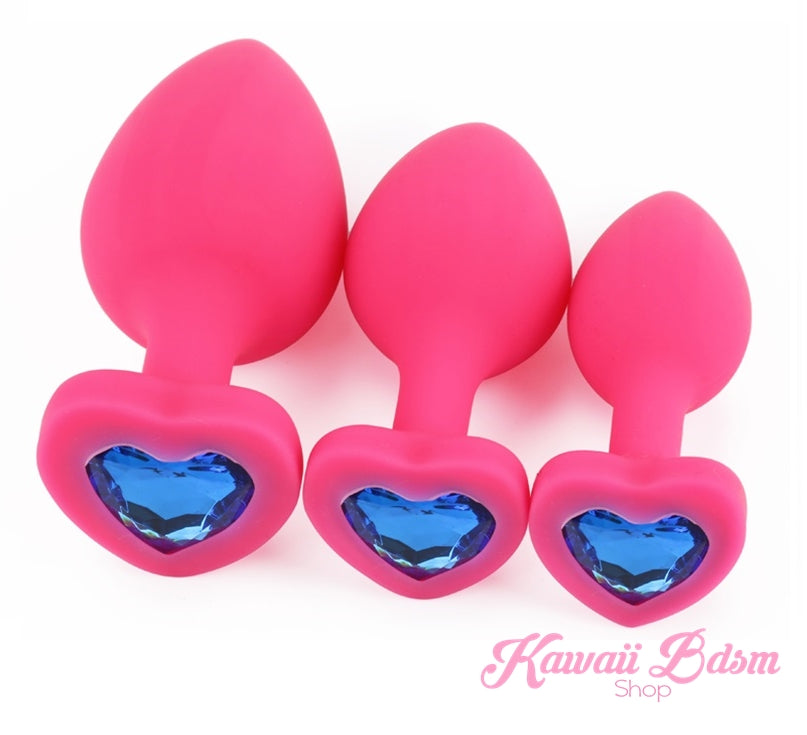 Silicone buttplugs heart shapped pink red blue babygirl sissy femboy aesthetic boy little cglg cglb mdlg mdlb ddlg ddlb agelay petplay kittenplay puppyplay fetish sex partner gift love couple goth kitten pet puppy by Kawaii BDSM - cute and kinky / Worldwide Free Shipping (1084076916788)