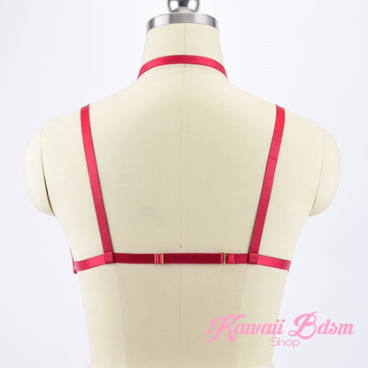 Harness Chest Body handmade bondage black sexy belt ddlg babygirl little one girl women submissive fetish fashion gothic goth pastel outfit little baby by Kawaii Bdsm - Cute and Kinky / Worldwide Free and Discreet Shipping  (11223334471)