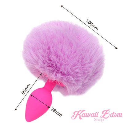 bunny rabbit vegan faux fur tail plug silicone stainless steel neko  kitten girl boy petplay pet sexy catgirl cat kitten adult toys buttplug plug anal ass submissive ddlg cgl mdlg mdlb ddlb little by Kawaii BDSM - cute and kinky / Worldwide Free Shipping (11264492231)