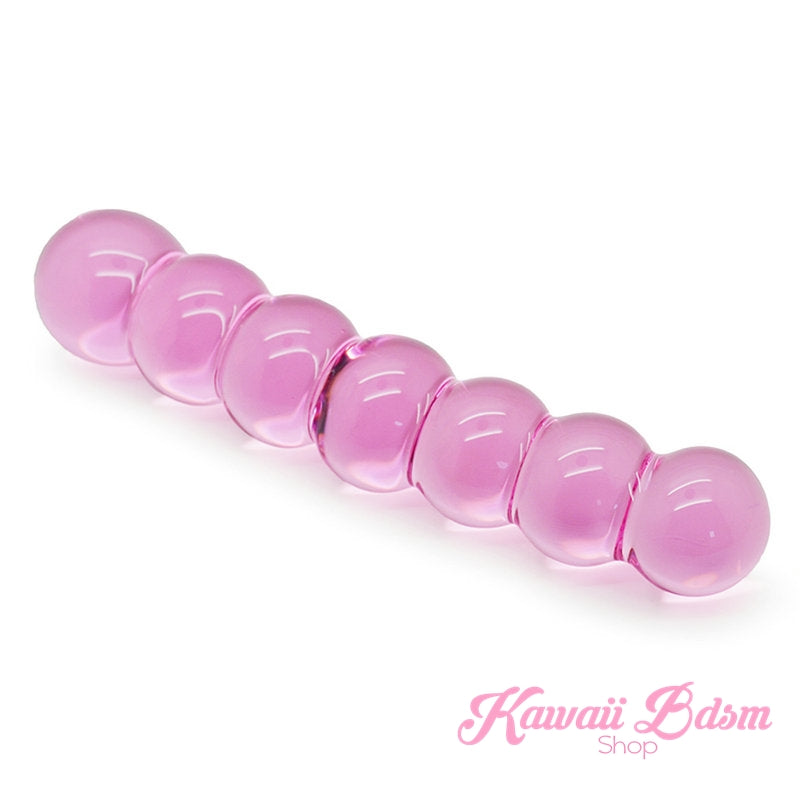 Bdsm Glass Dildo Pink Adult toy Wand Anal Plug Massager aesthetic kittenplay petplay sub bondage ddlg cglg babygirl mdlb by Kawaii Bdsm - Cute and Kinky / Worldwide Free and Discreet Shipping (11528150343)