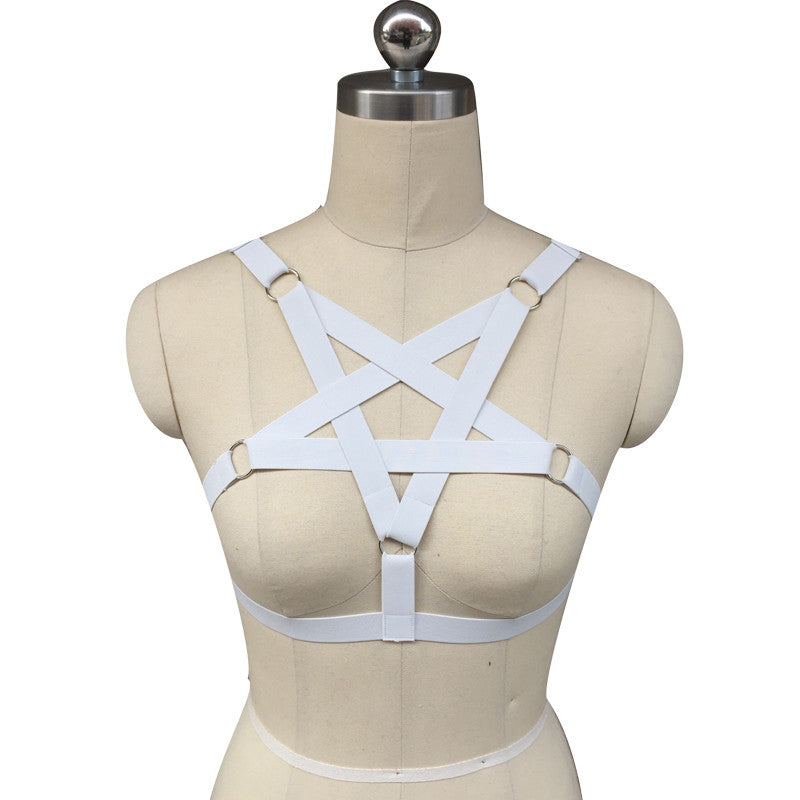 Cute pentagram pastel goth wicca lingerie bra harness garter belt lace sexy kinky black pink fetish aesthetic ddlg cglg mdlg ddlb mdlb little submissive little neko japanese hentai real princess  by Kawaii BDSM - cute and kinky / Worldwide Free Shipping (11023922823)
