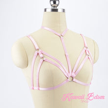 Harness Chest Body handmade bondage black sexy belt ddlg babygirl little one girl women submissive fetish fashion gothic goth pastel outfit little baby by Kawaii Bdsm - Cute and Kinky / Worldwide Free and Discreet Shipping  (11223334471)