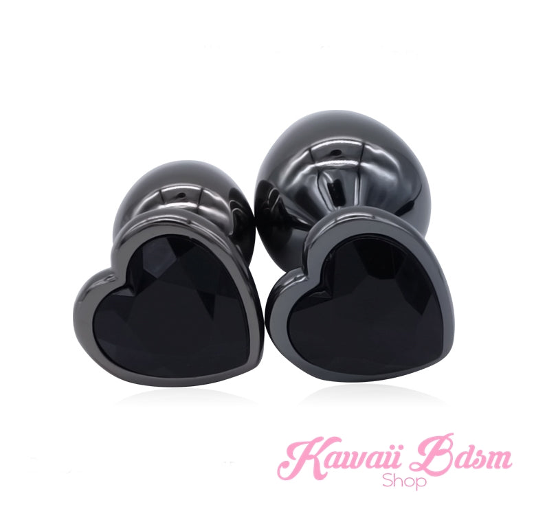 Stainless Steel buttplugs vibrator kit heart shapped black babygirl sissy femboy aesthetic boy little cglg cglb mdlg mdlb ddlg ddlb agelay petplay kittenplay puppyplay fetish sex partner gift love couple goth kitten pet puppy by Kawaii BDSM - cute and kinky / Worldwide Free Shipping (443517337637)