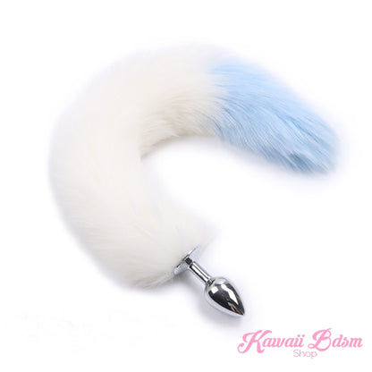 white and blue fox puppy play kitten vegan faux fur tail plug silicone stainless steel neko catgirl cat kittenplay kitten girl boy petplay pet sexy adult toys buttplug plug anal ass submissive goth creepy cute yami ddlg cgl mdlg mdlb ddlb little by Kawaii BDSM - cute and kinky / Worldwide Free Shipping (1073791664180)