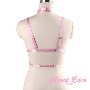 Harness Chest Body handmade bondage black sexy belt ddlg babygirl little one girl women submissive fetish fashion gothic goth pastel outfit little baby by Kawaii Bdsm - Cute and Kinky / Worldwide Free and Discreet Shipping  (1006228209716)