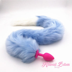 Extra long tail light blue kitten puppy fox play kittenplay ageplay ddlg roleplay fetish sexy couple pastel kitsune kink pet petplay by Kawaii BDSM - cute and kinky / Worldwide Free Shipping (907457888308)