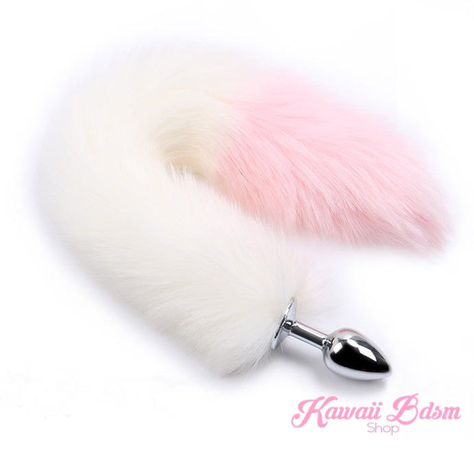 white and pink fox kitten puppy play vegan faux fur tail plug silicone stainless steel neko catgirl cat kittenplay kitten girl boy petplay pet sexy adult toys buttplug plug anal ass submissive goth creepy cute yami ddlg cgl mdlg mdlb ddlb little by Kawaii BDSM - cute and kinky / Worldwide Free Shipping (1074250088500)