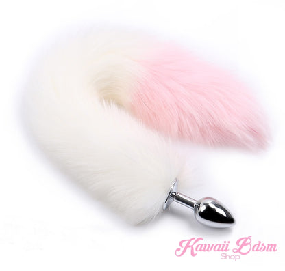 white and pink fox kitten puppy play vegan faux fur tail plug silicone stainless steel neko catgirl cat kittenplay kitten girl boy petplay pet sexy adult toys buttplug plug anal ass submissive goth creepy cute yami ddlg cgl mdlg mdlb ddlb little by Kawaii BDSM - cute and kinky / Worldwide Free Shipping (1074250088500)