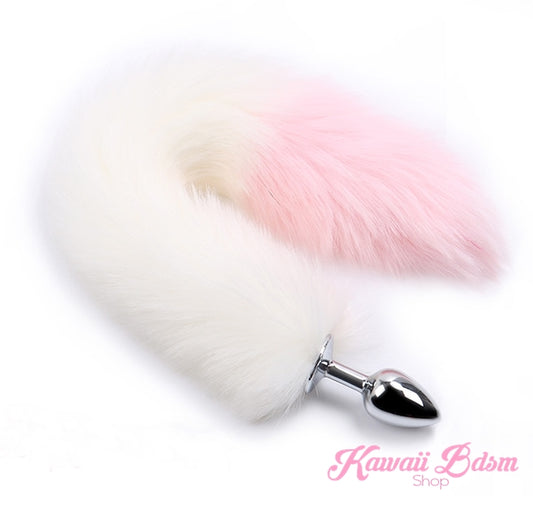 white and pink fox kitten puppy play vegan faux fur tail plug silicone stainless steel neko catgirl cat kittenplay kitten girl boy petplay pet sexy adult toys buttplug plug anal ass submissive goth creepy cute yami ddlg cgl mdlg mdlb ddlb little by Kawaii BDSM - cute and kinky / Worldwide Free Shipping (1074250088500)