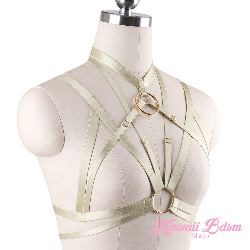 Harness Chest Body handmade bondage black sexy belt ddlg babygirl little one girl women submissive fetish fashion gothic goth pastel outfit little baby by Kawaii Bdsm - Cute and Kinky / Worldwide Free and Discreet Shipping  (1006228209716)