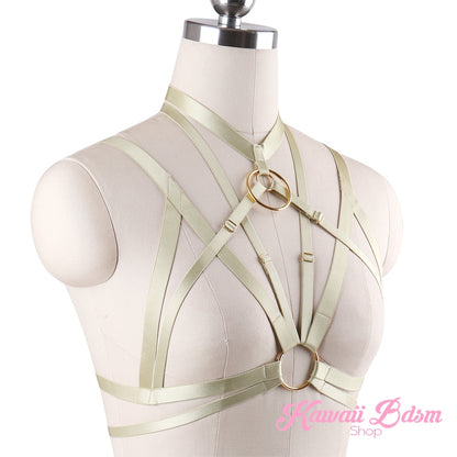 Harness Chest Body handmade bondage black sexy belt ddlg babygirl little one girl women submissive fetish fashion gothic goth pastel outfit little baby by Kawaii Bdsm - Cute and Kinky / Worldwide Free and Discreet Shipping  (1006228209716)