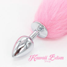 Pink vegan faux fur tail plug silicone stainless steel neko catgirl cat kittenplay kitten girl boy petplay pet sexy adult toys buttplug plug anal ass submissive goth creepy cute yami ddlg cgl mdlg mdlb ddlb little by Kawaii BDSM - cute and kinky / Worldwide Free Shipping (10940826823)