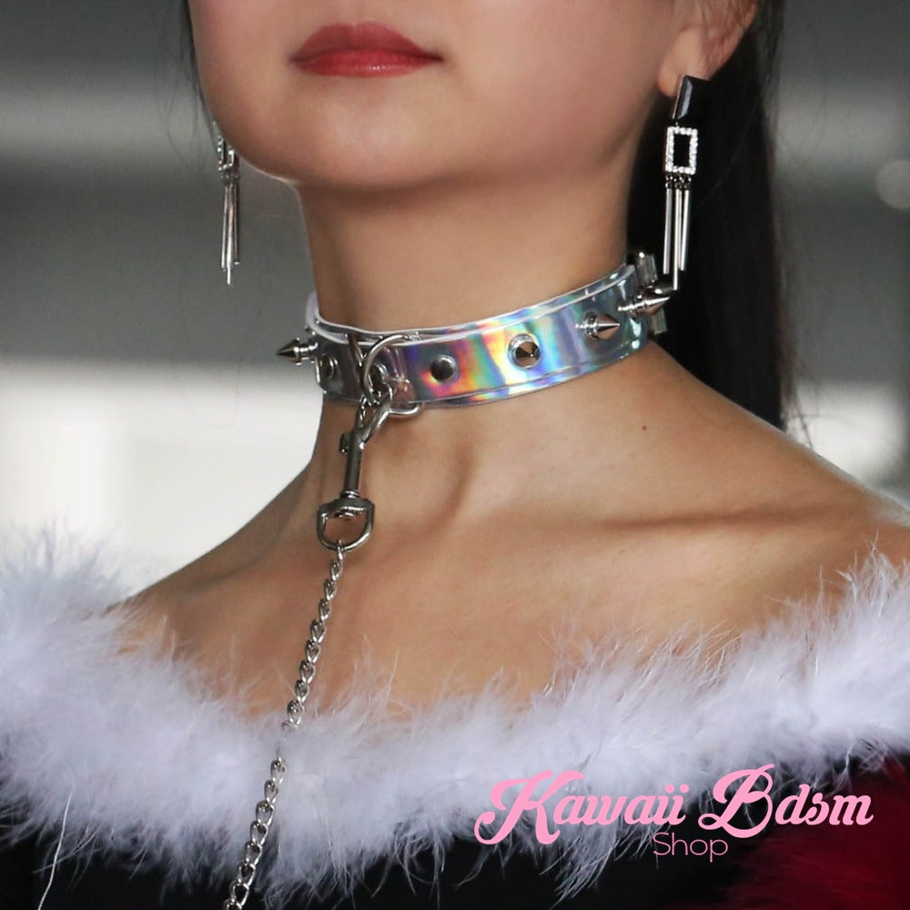 collar leash choker fashion goth sexy slave sub submissive ddlg cglg cglb mdlb mommy daddy little bondage black pink aesthetic white by Kawaii Bdsm - Cute and Kinky / Worldwide Free and Discreet Shipping  (781560414260)