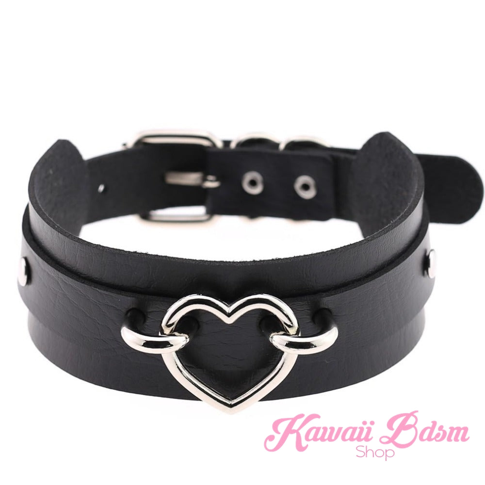Choker heart collar goth gothic pastel fashion outfit japanese alternative babygirl roleplay ddlg daddy dom mdlg mdlb ddlb little girl boy sissy pet petplay kitten kittenplay puppyplay by Kawaii BDSM - cute and kinky / Worldwide Free Shipping (480873676837)