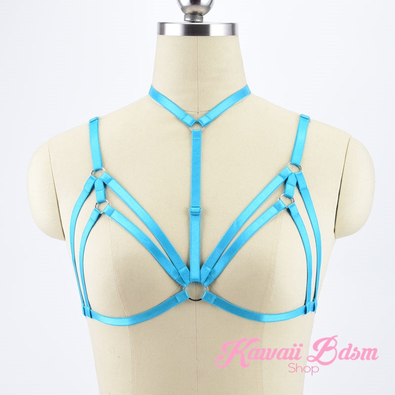 Harness Chest Body handmade bondage black sexy belt ddlg babygirl little one girl women submissive fetish fashion gothic goth pastel outfit little baby by Kawaii Bdsm - Cute and Kinky / Worldwide Free and Discreet Shipping  (11223334471)