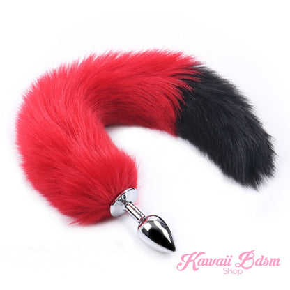 Black and red fox puppy play vegan faux fur tail plug silicone stainless steel neko catgirl cat kittenplay kitten girl boy petplay pet sexy adult toys buttplug plug anal ass submissive goth creepy cute yami ddlg cgl mdlg mdlb ddlb little by Kawaii BDSM - cute and kinky / Worldwide Free Shipping (1227645222964)