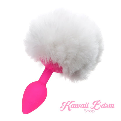 bunny rabbit vegan faux fur tail plug silicone stainless steel neko  kitten girl boy petplay pet sexy catgirl cat kitten adult toys buttplug plug anal ass submissive ddlg cgl mdlg mdlb ddlb little by Kawaii BDSM - cute and kinky / Worldwide Free Shipping (11264492231)