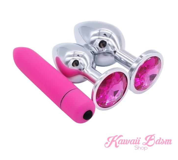 Stainless Steel training buttplugs vibrator kit babygirl sissy femboy aesthetic boy little cglg cglb mdlg mdlb ddlg ddlb agelay petplay kittenplay puppyplay fetish sex partner gift love couple goth kitten pet puppy pink aesthetic anal by Kawaii BDSM - cute and kinky / Worldwide Free Shipping (11594454215)