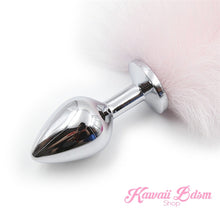 Ombre Pink White tail plug silicone stainless steel neko catgirl cat kittenplay kitten girl boy petplay pet sexy adult toys buttplug plug anal ass submissive ddlg cgl mdlg mdlb ddlb little by Kawaii BDSM - cute and kinky / Worldwide Free Shipping (10886133127)