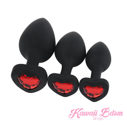 Silicone buttplugs heart shapped pink red blue babygirl aesthetic boy little cglg cglb mdlg mdlb ddlg ddlb agelay petplay kittenplay puppyplay fetish sex partner gift love couple goth kitten pet puppy by Kawaii BDSM - cute and kinky / Worldwide Free Shipping (1083961245748)