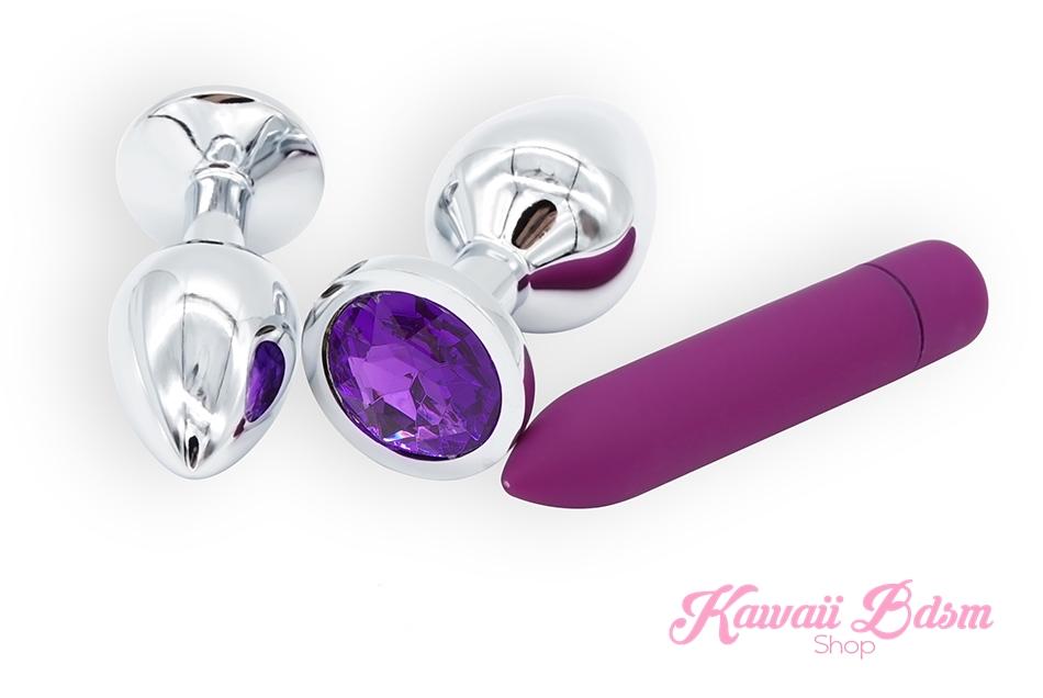 Stainless Steel training buttplugs vibrator kit babygirl sissy femboy aesthetic boy little cglg cglb mdlg mdlb ddlg ddlb agelay petplay kittenplay puppyplay fetish sex partner gift love couple goth kitten pet puppy purple aesthetic anal by Kawaii BDSM - cute and kinky / Worldwide Free Shipping (11594463431)