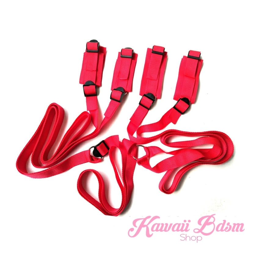 Bed Restraints Bdsm couple bondage hand ankle cuffs sex sub master fetish by Kawaii Bdsm - cute and kinky / Worldwide Free and Discreet Shipping (11527043591)