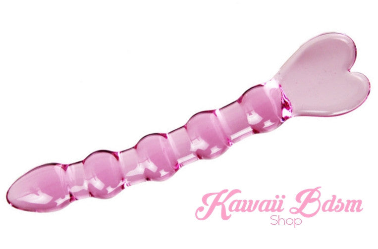 Bdsm Glass Dildo all Pink Heart Adult toy Wand Anal Plug Massager aesthetic kittenplay petplay sub bondage ddlg cglg babygirl mdlb by Kawaii Bdsm - Cute and Kinky / Worlwide Free and Disreet Shipping (10886416007)