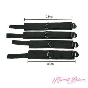 Bed Restraints Bdsm couple bondage hand ankle cuffs sex sub master fetish by Kawaii Bdsm - cute and kinky / Worldwide Free and Discreet Shipping (11527043591)