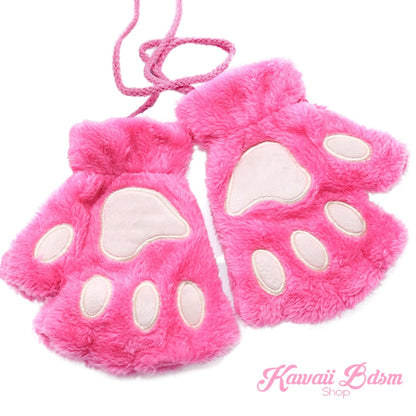 Plush Paw Fingerless Gloves (21118844935)