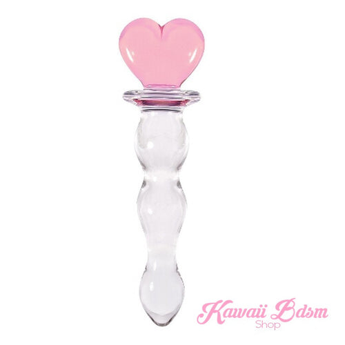 Bdsm Glass Dildo Pink Heart Adult toy Wand Anal Plug Massager aesthetic kittenplay petplay sub bondage ddlg cglg babygirl mdlb by Kawaii Bdsm - Cute and Kinky / Worlwide Free and Disreet Shipping (10885581575)