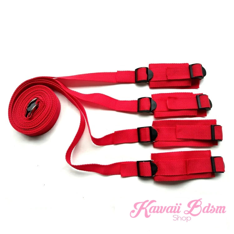 Bed Restraints Bdsm couple bondage hand ankle cuffs sex sub master fetish by Kawaii Bdsm - cute and kinky / Worldwide Free and Discreet Shipping (11527043591)
