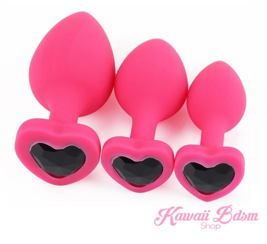 Silicone buttplugs heart shapped pink red blue babygirl sissy femboy aesthetic boy little cglg cglb mdlg mdlb ddlg ddlb agelay petplay kittenplay puppyplay fetish sex partner gift love couple goth kitten pet puppy by Kawaii BDSM - cute and kinky / Worldwide Free Shipping (1084076916788)