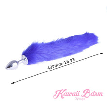 blue vegan faux fur tail cosplay wolf fox kitten cat plug silicone stainless steel neko catgirl cat kittenplay kitten girl boy petplay pet sexy adult toys buttplug plug anal ass submissive ddlg cgl mdlg mdlb ddlb little by Kawaii BDSM - cute and kinky / Worldwide Free Shipping (11128974919)