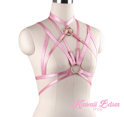 Harness Chest Body handmade bondage black sexy belt ddlg babygirl little one girl women submissive fetish fashion gothic goth pastel outfit little baby by Kawaii Bdsm - Cute and Kinky / Worldwide Free and Discreet Shipping  (1006228209716)