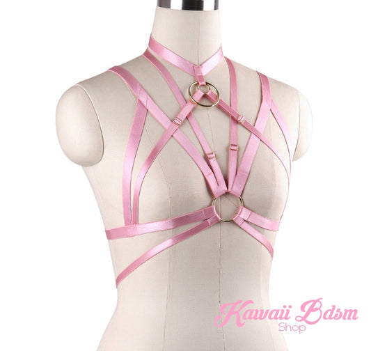 Harness Chest Body handmade bondage black sexy belt ddlg babygirl little one girl women submissive fetish fashion gothic goth pastel outfit little baby by Kawaii Bdsm - Cute and Kinky / Worldwide Free and Discreet Shipping  (1006228209716)