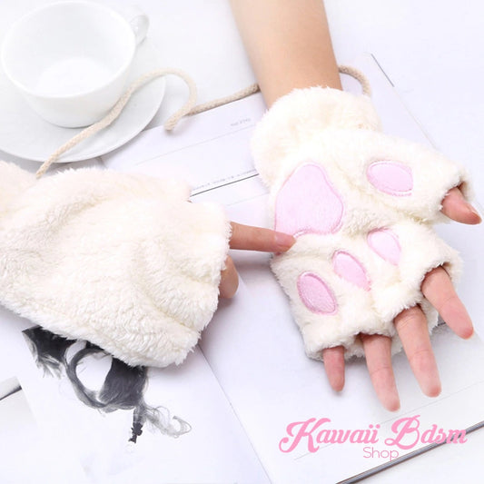 Plush Paw Fingerless Gloves (21118844935)
