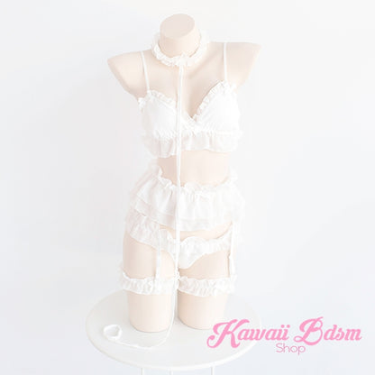 Lingerie Collar leash Garter body bondage sexy belt ddlg babygirl little one girl women submissive by Kawaii Bdsm - Cute and Kinky / Worlwide Free and Disreet Shipping  (1553114497076)