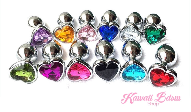 heart plug stainless steel crystal Jewell colorful rainbow ddlgworld ddlgplayground kinky sex buttplug anal babygirl babydoll doll soft aesthetic submissive sub cgl mdlg mdlb ageplay kittenplay neko girl boy by Kawaii BDSM - cute and kinky / Worldwide Free Shipping  (11179135239)